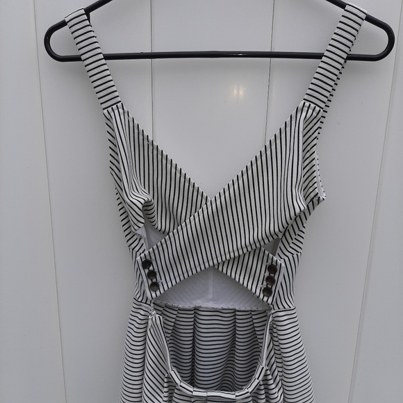 Anthropologie Striped Cross Back Dress - Picture 4 of 14